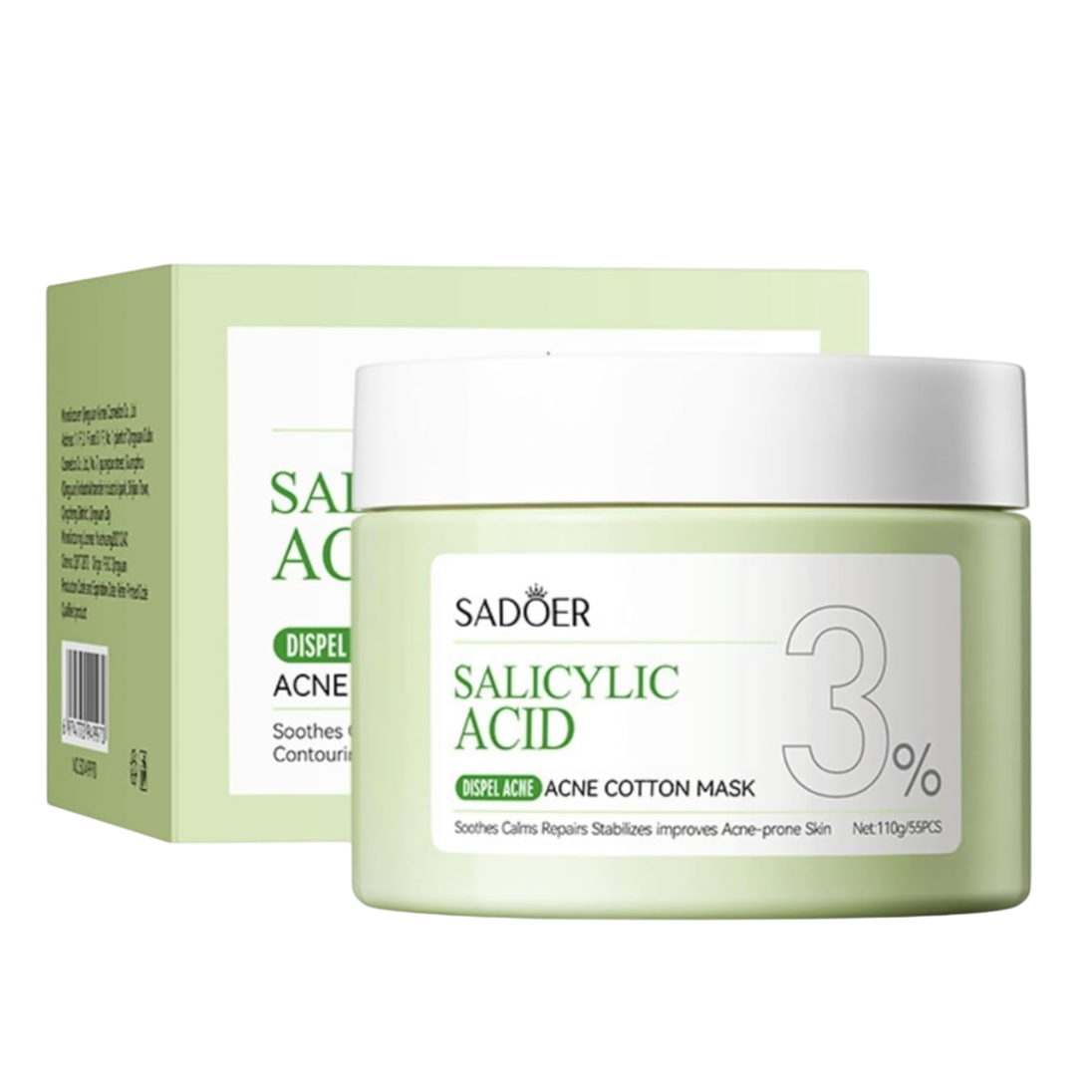 Pads antiacné de acido salicílico con centella asiatica y niacinamida SADOER