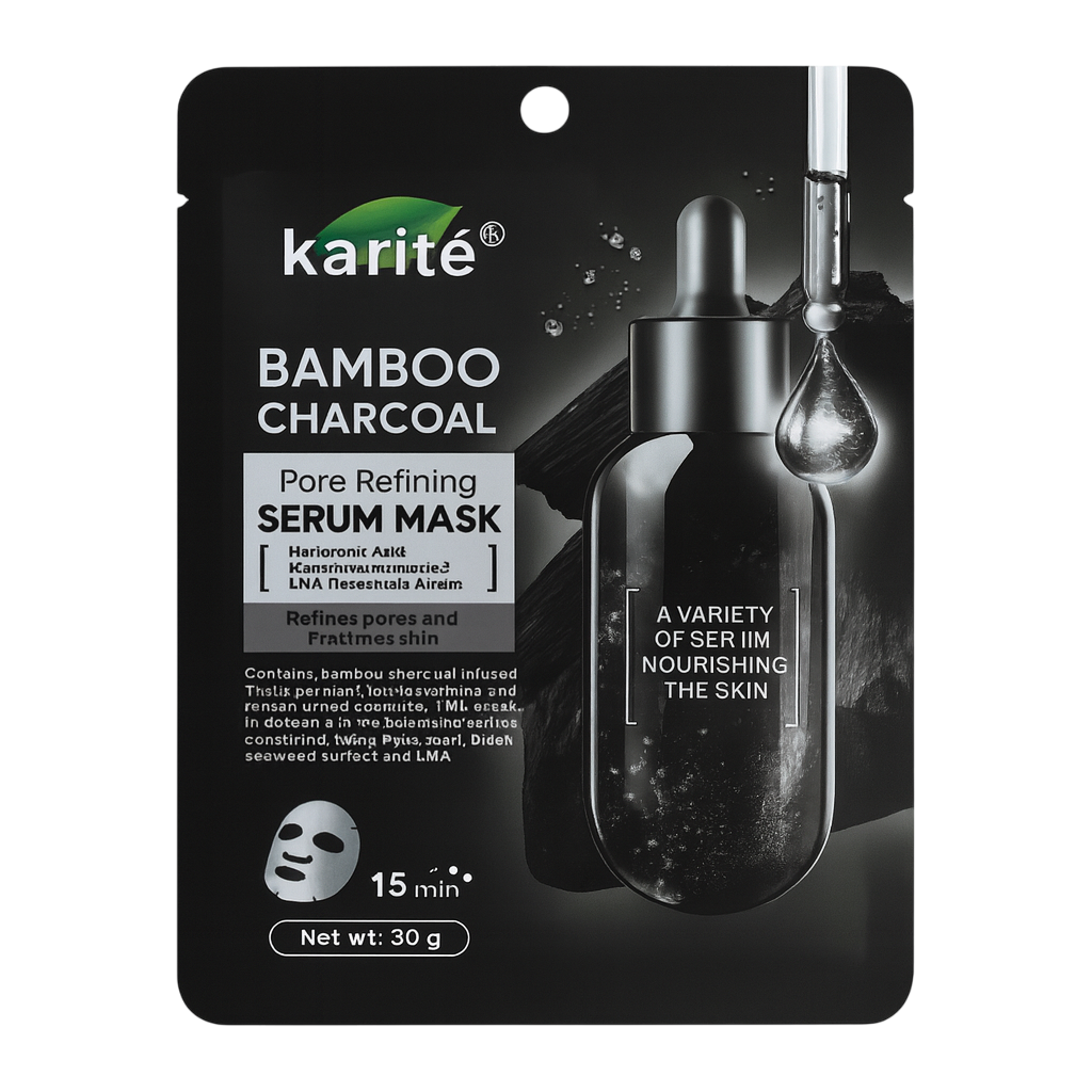 Mascarilla en velo bamboo charcoal KARITE